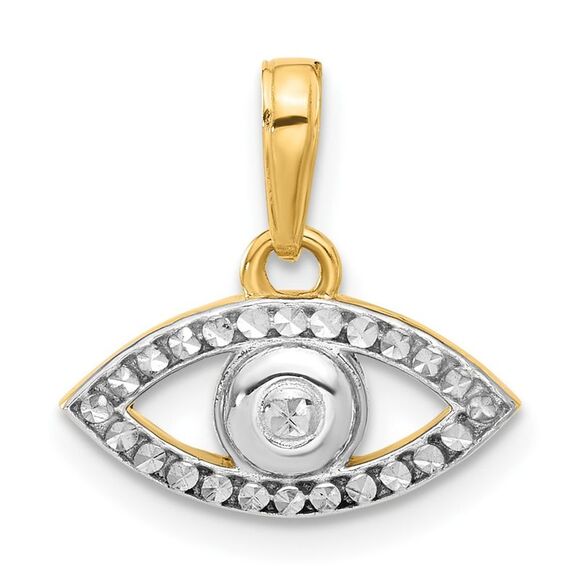 14k Yellow Gold & White Rhodium D/C Evil Eye Pendant,All Products : American Fashion Style Bags On Sale